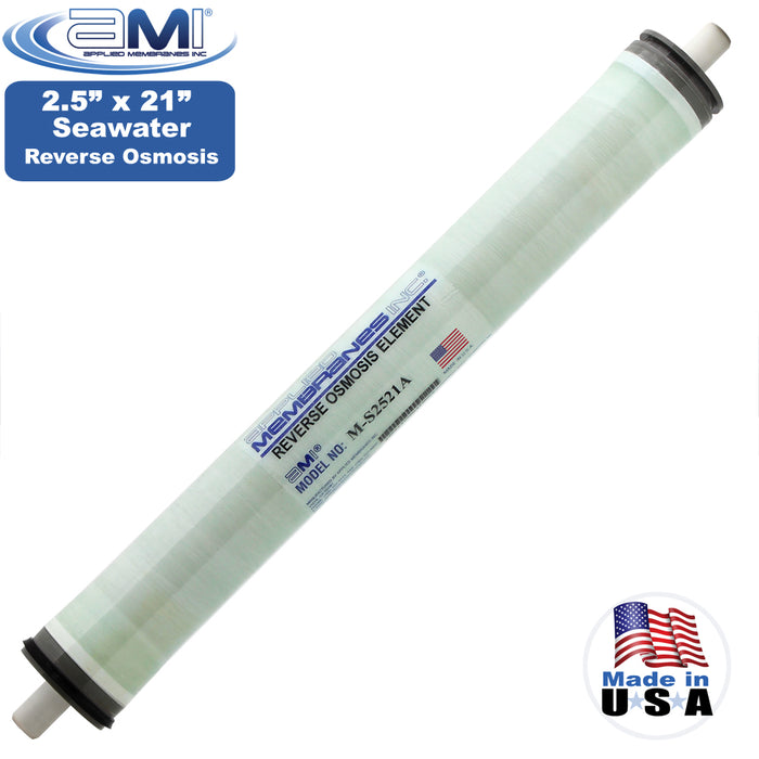 2.5"x21" | 300 GPD | 99.6% Salt Rejection | Watermaker Seawater RO Membrane | Applied Membranes