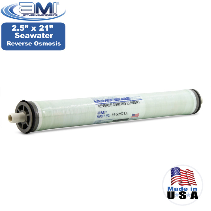 2.5"x21" | 300 GPD | 99.6% Salt Rejection | Watermaker Seawater RO Membrane | Applied Membranes