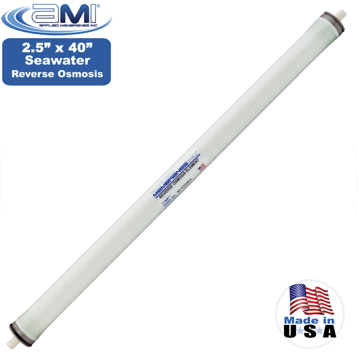 2.5"x40" | 700 GPD | 99.6% Salt Rejection | Watermaker Seawater RO Membrane | Applied Membranes