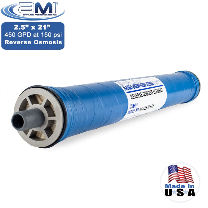 2.5” x 21” | 450 GPD | 150 PSI | Low Energy RO Membrane | Applied Membranes