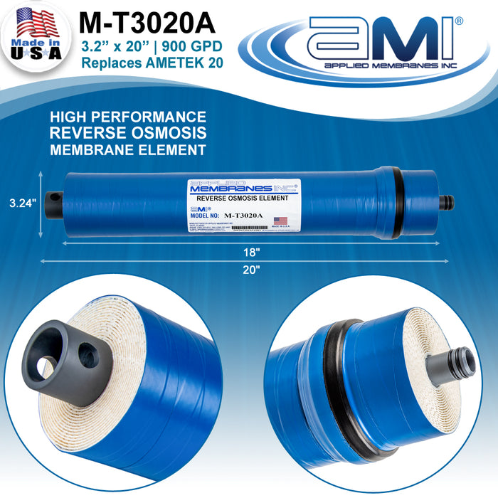 3" x 20" | RO Membrane to Replace Ametek 20 | 900 GPD | Applied Membranes, Incl