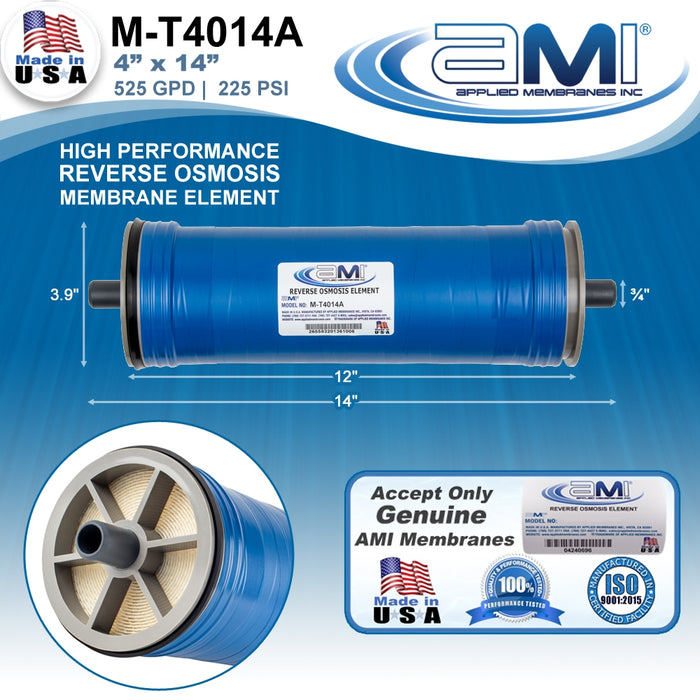 4" x 14" | 525 GPD Commercial Reverse Osmosis RO Membrane | Applied Membranes (Replaces TW30-4014)