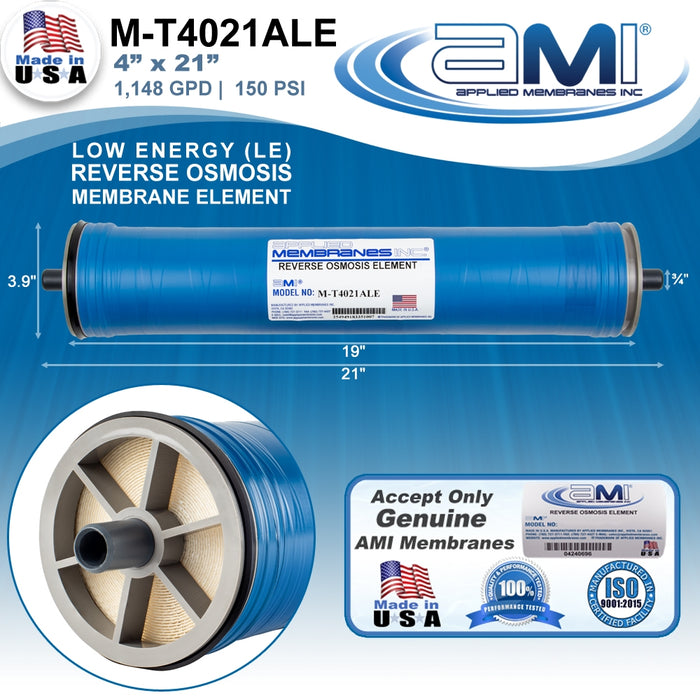 4" x 21" | 1,148 GPD | 150 PSI | Low Energy RO Membrane | Applied Membranes