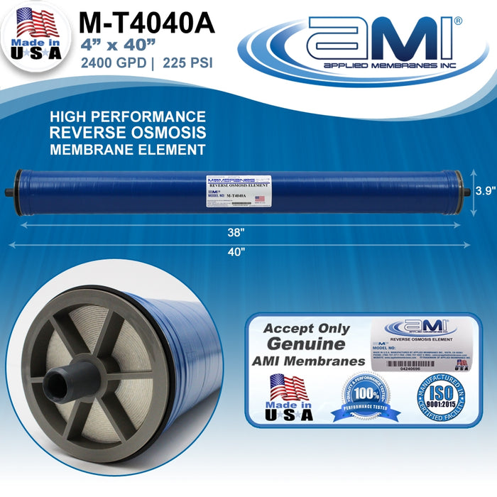 4" x 40" | 2,400 GPD Commercial Reverse Osmosis RO Membrane | Applied Membranes