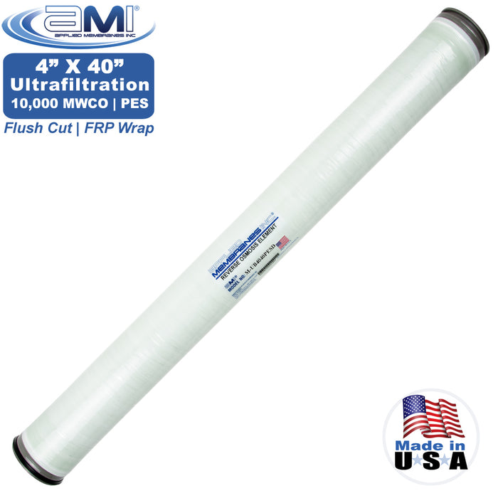 4" x 40" Ultrafiltration Membrane | Flush Cut Desal Style | FRP Wrapped | Polyethersulfone (PES) UF | 10,000 MWCO