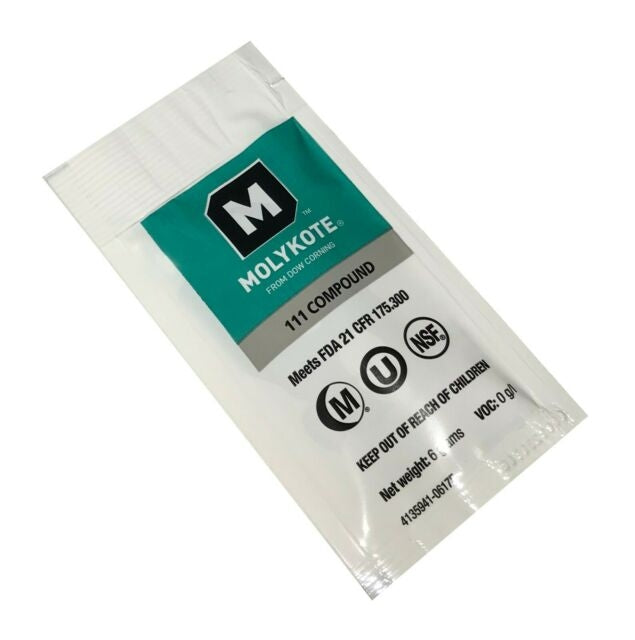 Molykote 111 (DOW Corning 111) High Grade Silicon Lubricant for Water Filter Systems | 6 gram Single-Use Pillow Pack