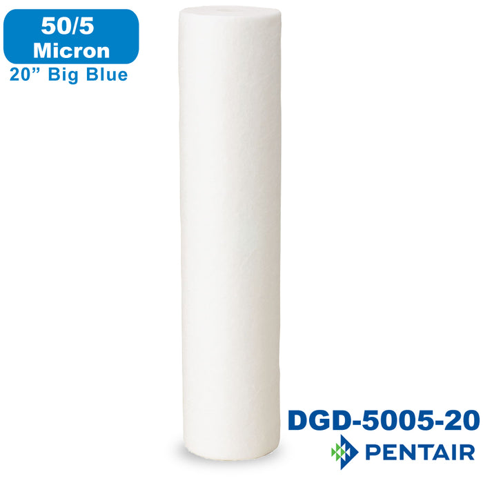 Pentek DGD-5005-20 | Dual Grade 50 to 5 Micron | 20" Big Blue | Pentair Water Sediment Filter