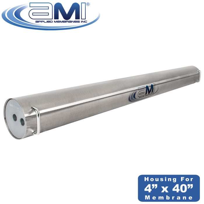 4" x 40" Membrane Housing | 316SS | 300 psi  | U-Pin Style | 1/2" Ports | Stainless Steel Pressure Vessel