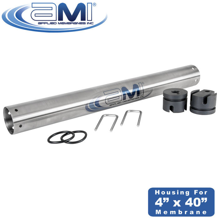 4" x 40" Membrane Housing | 316SS | 300 psi  | U-Pin Style | 1/2" Ports | Stainless Steel Pressure Vessel