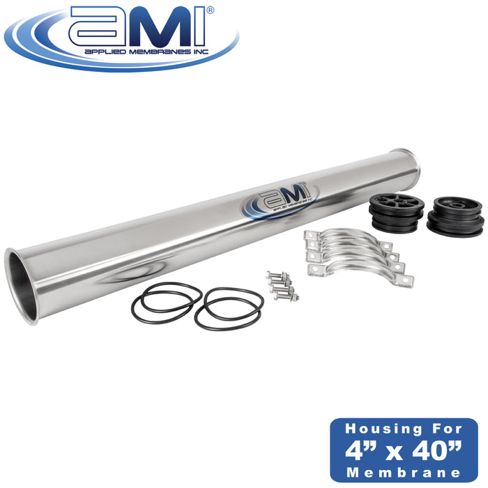 AMI 4" x 40" Membrane Housing | 304SS | 300 psi | 1/2" x 1/2" Ports | Stainless Steel Pressure Vessel