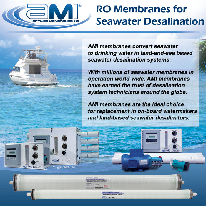 3"x40" | 900 gpd | Seawater RO Membrane for Sea Recovery | Replaces 2724011433