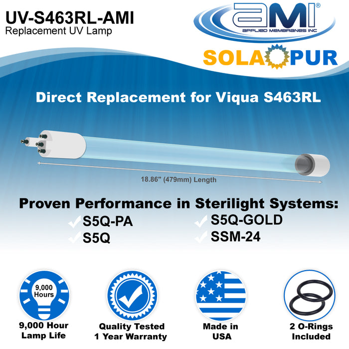 S463RL Replacement UV Lamp for VIQUA VT1, S5Q-PA and SSM-24 UV System