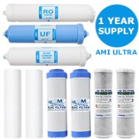 Replacement Filter Kit AMI Ultra Home RO + UF |  1 Year Supply of Filters & Membranes